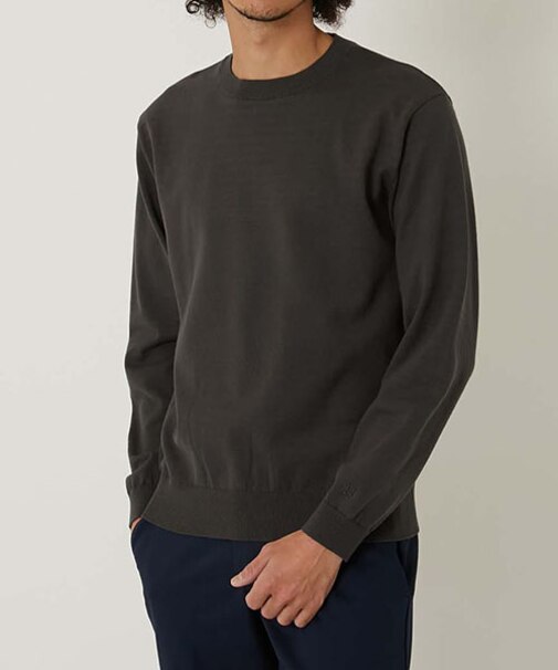 リフルコットン ウォッシャブル クルーネックセーター