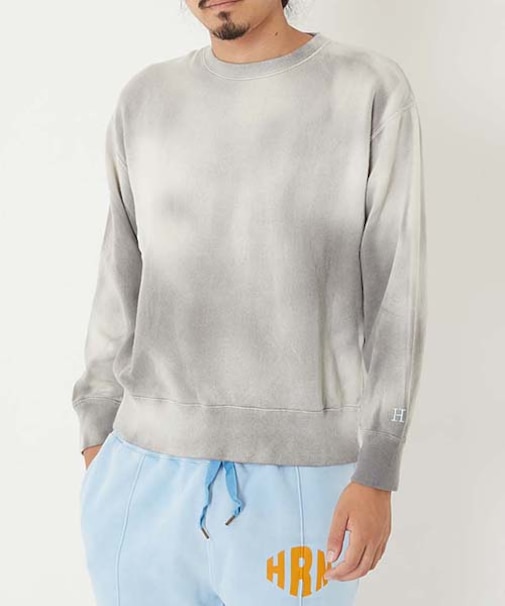 スーパーストレッチ ユーズドウォッシュスウェット クルーネック