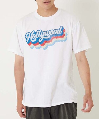 レトロフォント ハリウッド ショートスリーブTシャツ