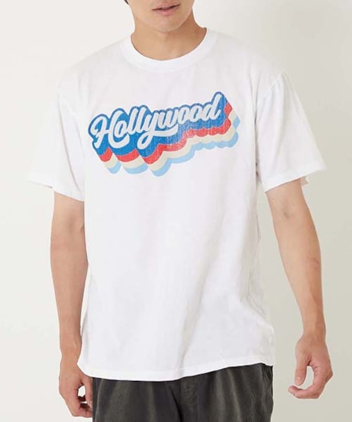 レトロフォント ハリウッド ショートスリーブTシャツ