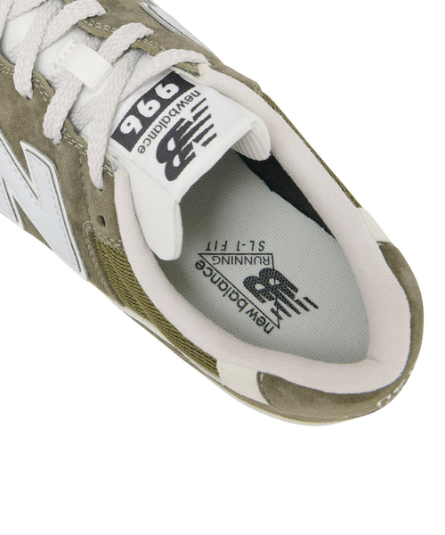 New Balance 996 24.5 ホワイト/グリーン New Balance 996v6 (B) Womens Tennis Shoe - White/Marsh Green