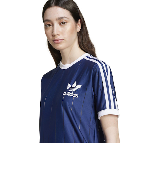 IY7228 W 3 STRIPE TEE(PINST) DARKBLUE2 682431-0001