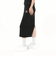 629017　W CLASSICS RIBBED MIDI SKIRT　01BLK　683998-0001