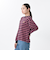 124K3021200　W border long sleeve T-shirt　PINK　682614-0001