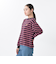 124K3021200　W border long sleeve T-shirt　PINK　682614-0001