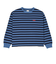 124K3021200　W border long sleeve T-shirt　BLUE　682614-0002