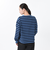 124K3021200　W border long sleeve T-shirt　BLUE　682614-0002