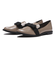 JE-2053　BICOLOR RIBBON LOAFERS　E/BEIGE　685617-0002