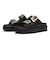 JE-2252　DOUBLE BELT PLATFORM SANDALS　BLACK　694469-0001