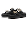 JE-2252　DOUBLE BELT PLATFORM SANDALS　BLACK　694469-0001