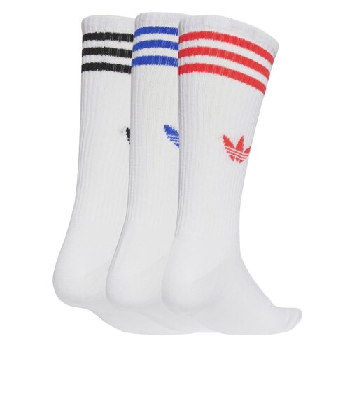 ヴォルテス　三個　値下げ JV7419 U 3ST HIGH SOCKS 3P WTBK/WTBL/WTRD 698607-0001