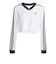 JV9740　W JACQUARD LS TOP　WHITE/BLACK　698625-0001