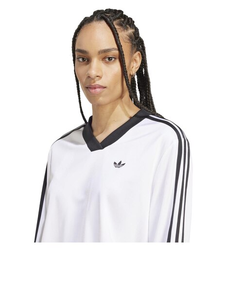 JV9740 W JACQUARD LS TOP WHITE/BLACK 698625-0001