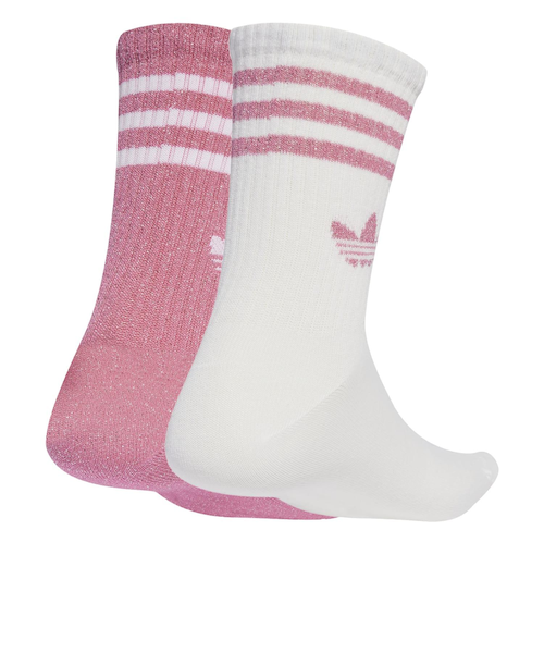 JX5205 W GLT CREW SOCK 2P PINK/WHIT 698457-0001｜エービーシー