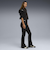 635156　W ROSE SLIM PINTUCK FLARE　01BK　699643-0001