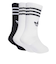 JZ7496　K CREW SOCKS 3P　WHT/WHT/BLK　706644-0001