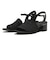 W2071　CL KNIT HEEL SANDAL 5.5　ALL BLACK　705961-0001