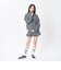 126K3090801　W CHECK ZIP BLOUSON　NAVY　715455-0001