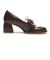 JE-6061　CHUNKY HEEL LOAFERS 6　BROWN　718952-0002