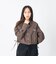 126K3071101　W DRAWSTRING CHECK SHIRT　BROWN　717835-0002