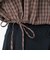 126K3071101　W DRAWSTRING CHECK SHIRT　BROWN　717835-0002
