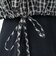 126K3071101　W DRAWSTRING CHECK SHIRT　BLACK　717835-0001