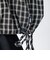 126K3071101　W DRAWSTRING CHECK SHIRT　BLACK　717835-0001