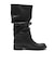 W3097　2BELT SHIRRING LONG BOOTS　BLACK　717157-0001
