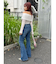 レースオフショルカットトップス