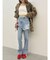 ラップデザインフレアデニムパンツ