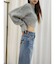 カラーシャギークロップドニットトップス