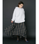 フェイクレザードッキングチェックロングワンピース