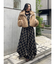 フェイクレザードッキングチェックロングワンピース