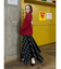 フェイクレザードッキングチェックロングワンピース