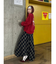 フェイクレザードッキングチェックロングワンピース