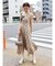 フェイクレザードッキングチェックロングワンピース