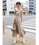 フェイクレザードッキングチェックロングワンピース