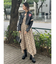 フェイクレザードッキングチェックロングワンピース
