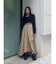 フェイクレザードッキングチェックロングワンピース