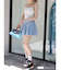 プリーツデニムミニスカート