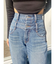ダブルウエストワイドデニムパンツ