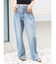 ダブルウエストワイドデニムパンツ