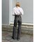 ウエストベルトワイドデニムパンツ