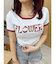 FLOWERストラップクロップドＴシャツ