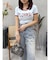 FLOWERストラップクロップドＴシャツ
