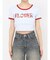 FLOWERストラップクロップドＴシャツ