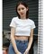 ラインストーンコンパクトTシャツ