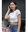 ラインストーンコンパクトTシャツ
