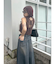 ファンシーヤーンノースリニットトップス