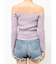 メランジタイトオフショルダーニットトップス